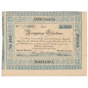 Asygnacja Skarbowa na 500 złotych 1831 - piękna