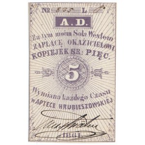 Apteka Hrubieszowska - 5 kopiejek srebrem 1861 z podpisem