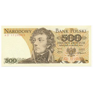 500 złotych 1974 -AD- rzadka seria