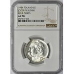 Piłsudski 5 złotych 1934 - Strzelecki - NGC AU58