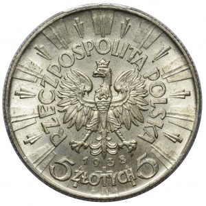 Piłsudski 5 złotych 1938 - PCGS MS63