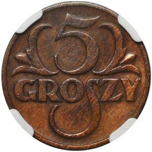 5 groszy 1934 - NGC AU - najrzadsze