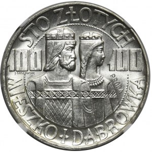 Próba NIKIEL 100 złotych 1966 Mieszko i Dobrawka półpostacie - NGC MS65