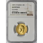 Rosja, Mikołaj II - 10 rubli 1899 AГ Petersburg - NGC AU