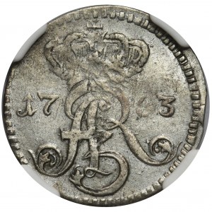 August III Sas, Trojak Toruń 1763 - NGC XF40