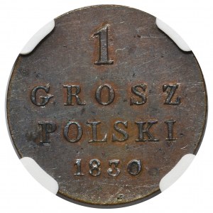 Królestwo Polskie, 1 grosz 1830 FH - NGC MS63BN - wyśmienity