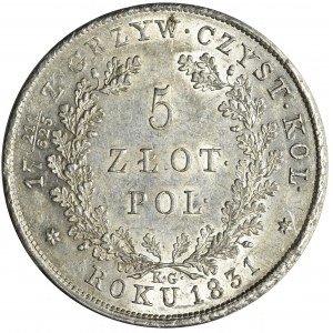 Powstanie Listopadowe, 5 złotych 1831 KG 