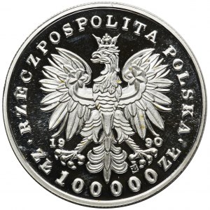 Mały TRYPTYK 100.000 złotych 1990 - Kościuszko 