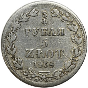 3/4 rubla = 5 złotych 1838 MW, Warszawa