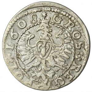 Zygmunt III Waza, Grosz Kraków 1608 - rozetki w legendzie - rzadszy