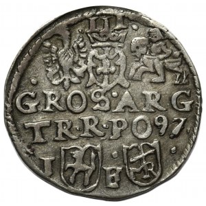 Zygmunt III Waza, Trojak Lublin 1597 - monogram MR w tarczy - rzadki