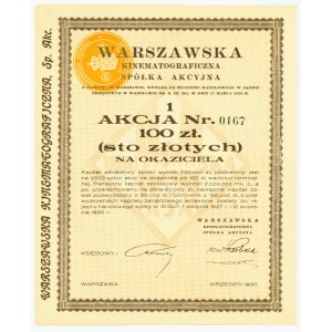 Warszawska Kinematograficzna Spółka Akcyjna - 100 złotych 