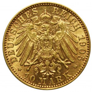 Niemcy - Saksonia Fryderyk III - 10 marek 1905 E 