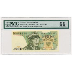 50 złotych 1975 -A- PMG 66 EPQ rzadka pierwsza seria