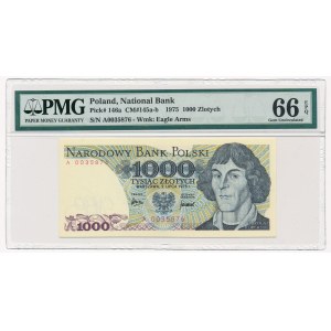 1.000 złotych 1975 -A- PMG 66 EPQ - rzadka pierwsza seria