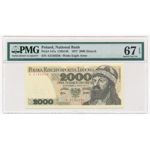 2.000 złotych 1977 -A- PMG 67 EPQ