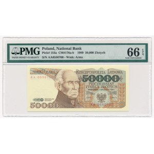 50.000 złotych 1989 -AA- PMG 66 EPQ