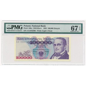 100.000 złotych 1993 -AA- PMG 67 EPQ 