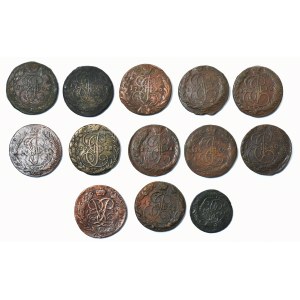 Russia - Lot of 13 pieces - 2/5 kopken 1768-1788