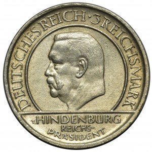 Germany Weimar Republik Verfassung - 3 mark 1929 A