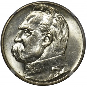 Piłsudski 10 złotych 1934 - NGC MS62 - PIĘKNY
