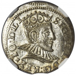 Zygmunt III Waza, Trojak Ryga 1590 - NGC MS64