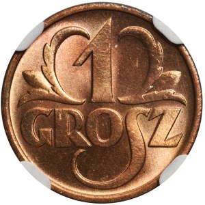 1 grosz 1937 - NGC MS67 RD