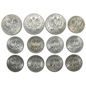 ZESTAW - 13 szt. Głowa kobiety 5 i 10 złotych 
