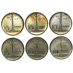 ZESTAW - 6 szt. - 10 złotych 1966 Mała Kolumna