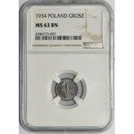 1 grosz 1934 - NGC MS63 BN