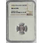 1 grosz 1935 - NGC MS65 BN