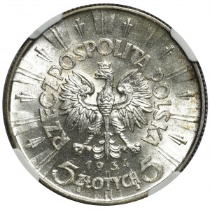 Piłsudski 5 złotych 1934 Urzędowy - NGC MS63