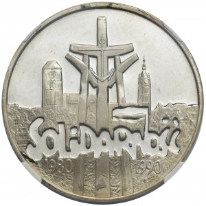 LUSTRZANKA - Solidarność 100.000 złotych 1990 - NGC PF65 ULTRA CAMEO