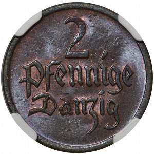 Wolne Miasto Gdańsk - 2 fenigi 1923 NGC MS64 BN