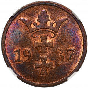 Wolne Miasto Gdańsk - 2 fenigi 1937 - NGC MS63 RB