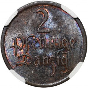 Wolne Miasto Gdańsk - 2 fenigi 1937 NGC MS64 BN