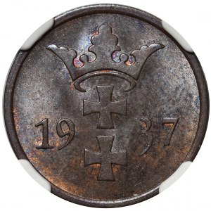 Wolne Miasto Gdańsk - 2 fenigi 1937 NGC MS64 BN