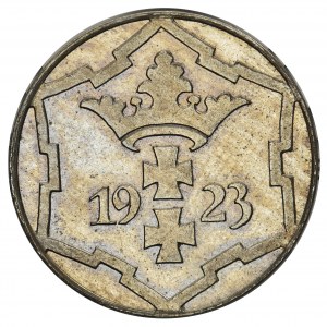Wolne Miasto Gdańsk - 10 fenigów 1923 - stempel lustrzany 