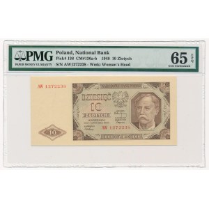 10 złotych 1948 -AW- PMG 65 EPQ