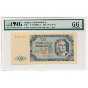 20 złotych 1948 -BE- PMG 66 EPQ 