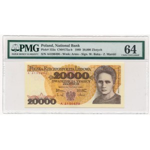 20.000 złotych 1989 -A- PMG 64 - rzadka pierwsza seria 