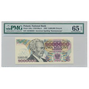 2 miliony złotych 1992 -A- Konstytucyjy- PMG 65 EPQ 