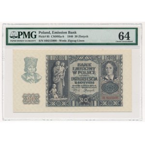 20 złotych 1940 -H- PMG 64