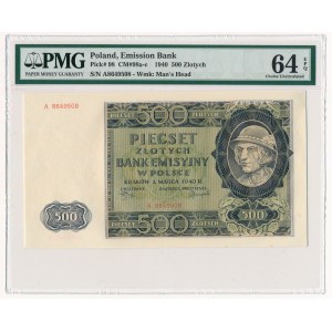 500 złotych 1940 -A- PMG 64 EPQ