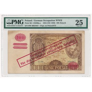 100 złotych 1934(9) przedruk okupacyjny - PMG 25 - oryginalny i rzadki