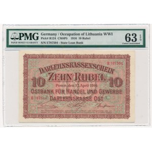 Poznań 10 rubli 1916 -E- PMG 63 EPQ