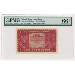 1 marka 1919 - I Serja FA - PMG 66 EPQ