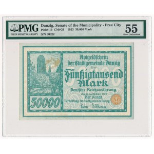 Gdańsk 50.000 marek 1923 num. 5 cyfr - PMG 55