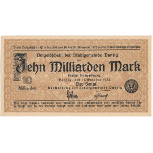 Gdańsk 10 milardów 1923 - znak wodny kwadraty