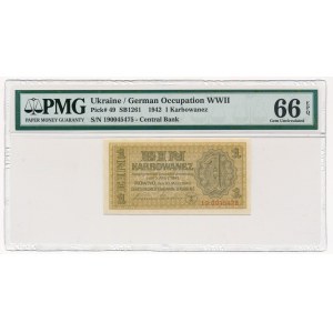 Ukraine 1 karbovantsiv 1942 - PMG 66 EPQ